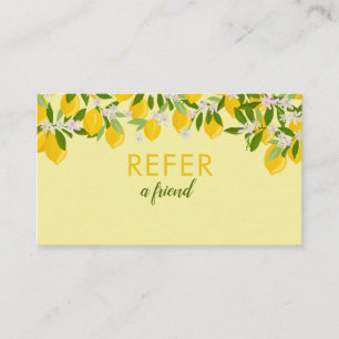 Elegant Lemons Citrus Greenery Referral Card