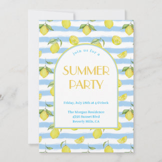 Elegant Lemons Summer Party Invitation