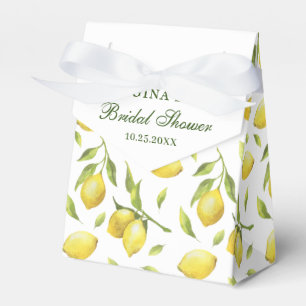 Elegant Lemons Watercolor Greenery BRIDAL SHOWER Favour Box