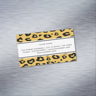 Elegant leopard animal print custom magnetic business card