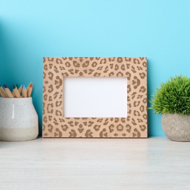 Elegant leopard fur animal print girly chic fun etched frames (Front)