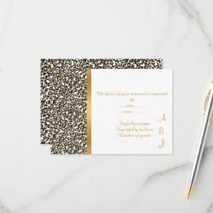 ELEGANT LEOPARD GOLD TRIM RSVP CARD