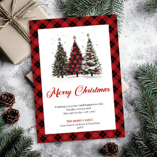 Elegant Leopard Pattern Christmas Tree Greeting Holiday Card