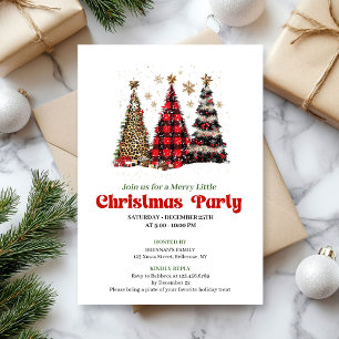 Elegant leopard print Christmas tree holiday card