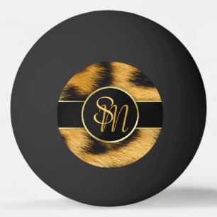 Elegant Leopard Print Monogram - Ping Pong Ball