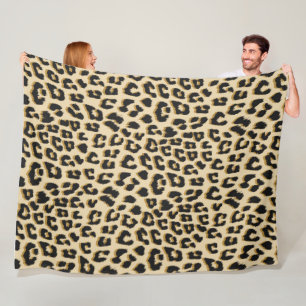 Elegant Leopard Print Pattern Fleece Blanket