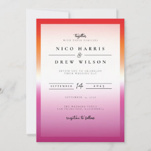 Elegant Lesbian Pride Wedding Invitation
