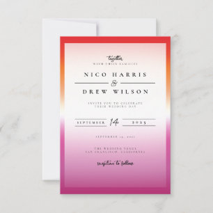 Elegant Lesbian Pride Wedding  Invitation