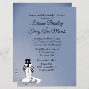 Elegant Lesbian Wedding Invitation
