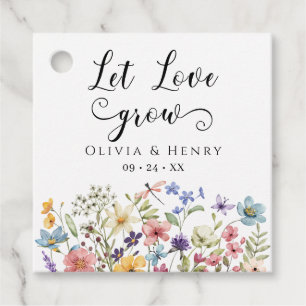 Elegant Let Low Grow Wildflower Wedding Favour Tag