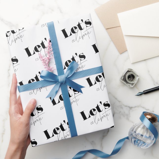 Elegant Let's Celebrate Birthday Wrapping Paper (Gifting)