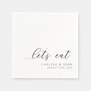 Elegant Let's Eat Wedding Reception Napkin