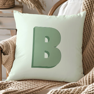 Elegant Letter B Monogram Personalized Initial Cushion