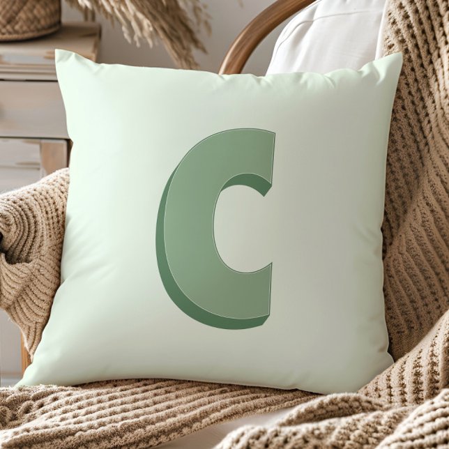 Elegant Letter C Monogram Personalized Initial Cushion (Creator Uploaded)