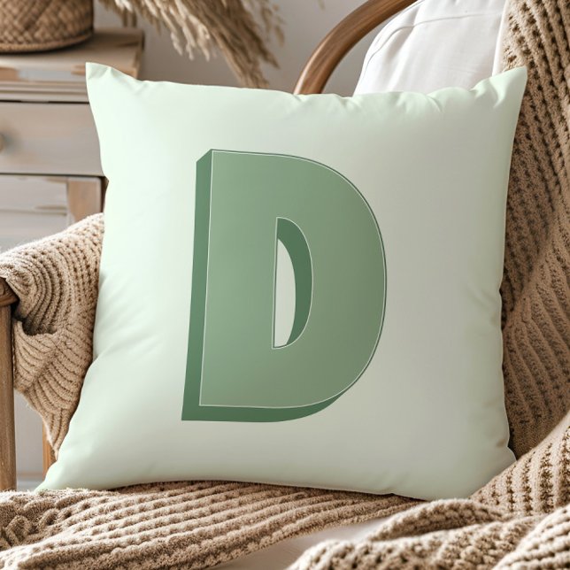 Elegant Letter D Monogram Personalized Initial Cushion (Creator Uploaded)