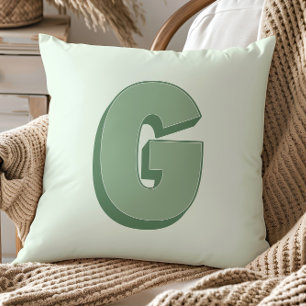 Elegant Letter G Monogram Personalized Initial Cushion