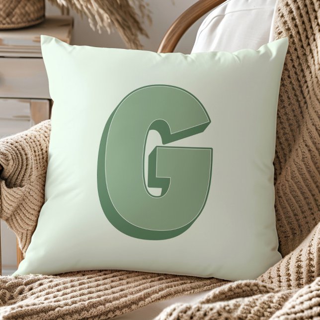 Elegant Letter G Monogram Personalized Initial Cushion (Creator Uploaded)