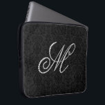 Elegant Letter M Sparkling Diamonds-Monogram Laptop Sleeve<br><div class="desc">Elegant black and white sparking diamonds initial letter M. Other letters are coming soon. Email me for your initial to get it sooner since it takes time to do this. This is an images of diamonds and not real or fake.</div>