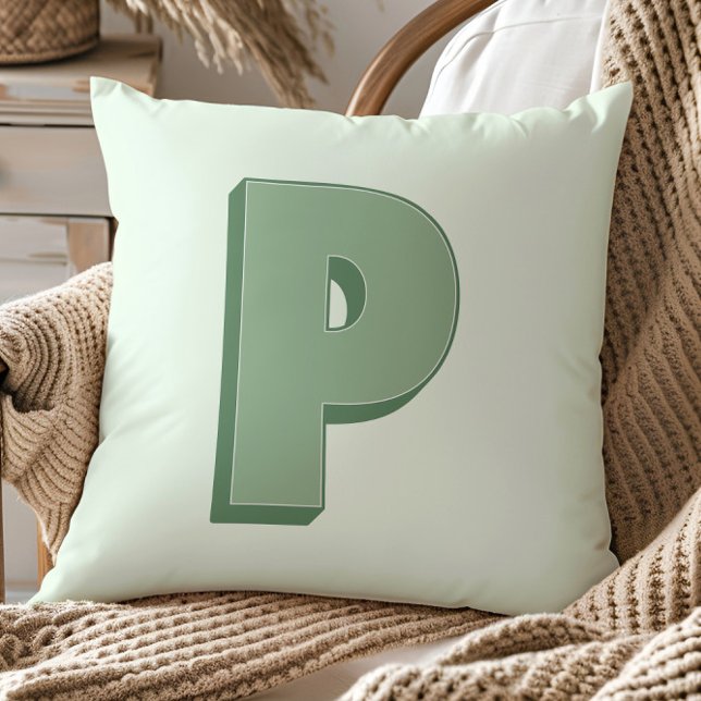 Elegant Letter P Monogram Personalized Initial Cushion (Creator Uploaded)