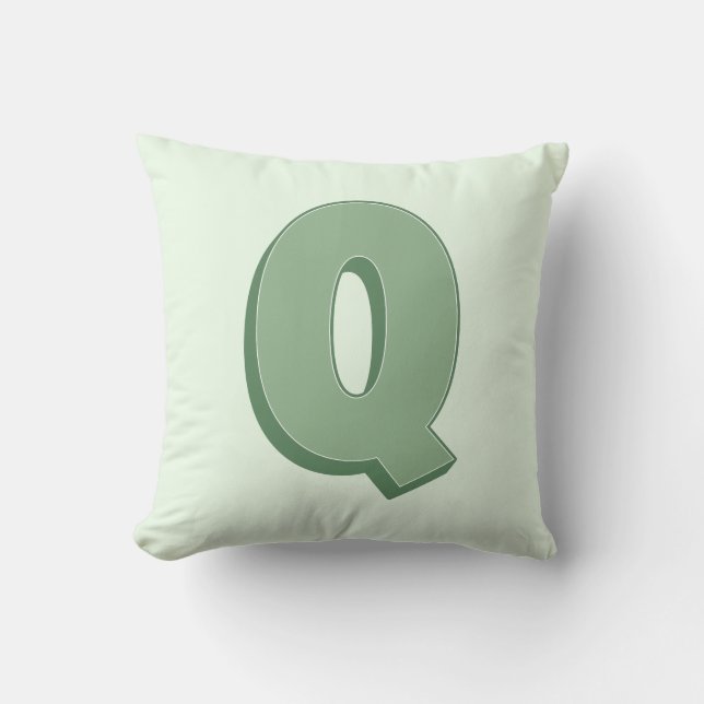 Elegant Letter Q Monogram Personalized Initial Cushion (Front)