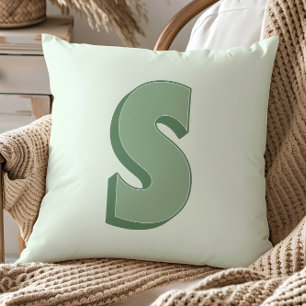Elegant Letter S Monogram Personalized Initial Cushion