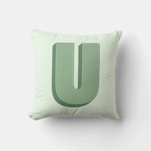 Elegant Letter U Monogram Personalized Initial Cushion