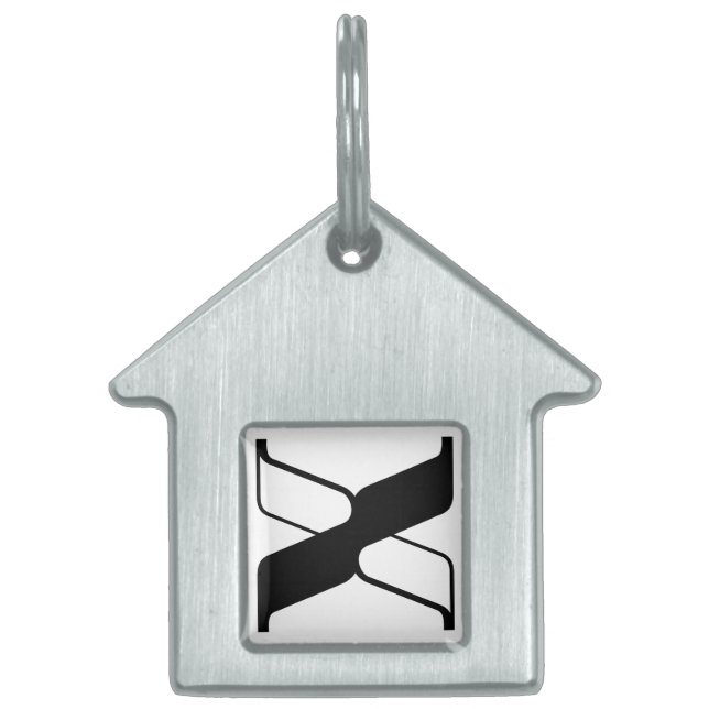 Elegant Letter X Monogram Pet ID Tag (Front)