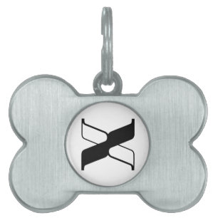 Elegant Letter X Monogram Pet ID Tag