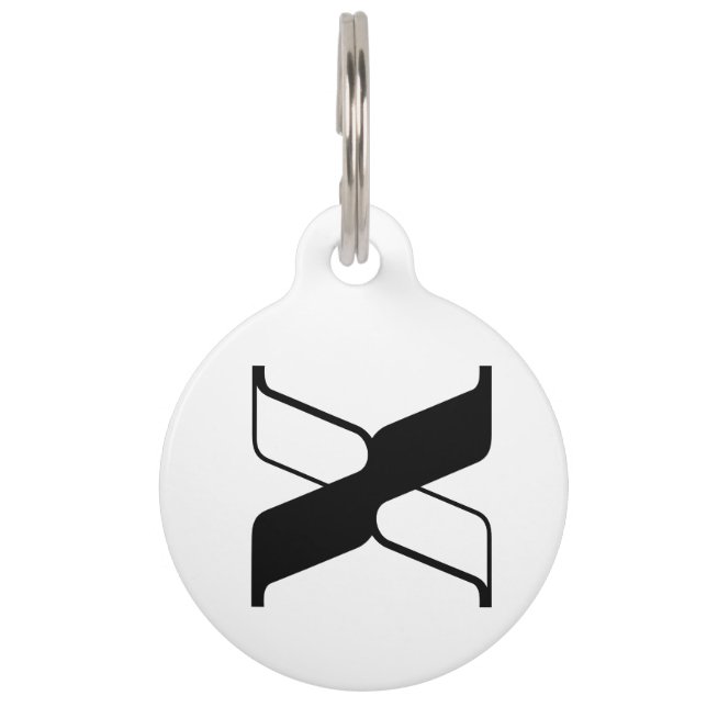 Elegant Letter X Monogram Pet Tag (Front)