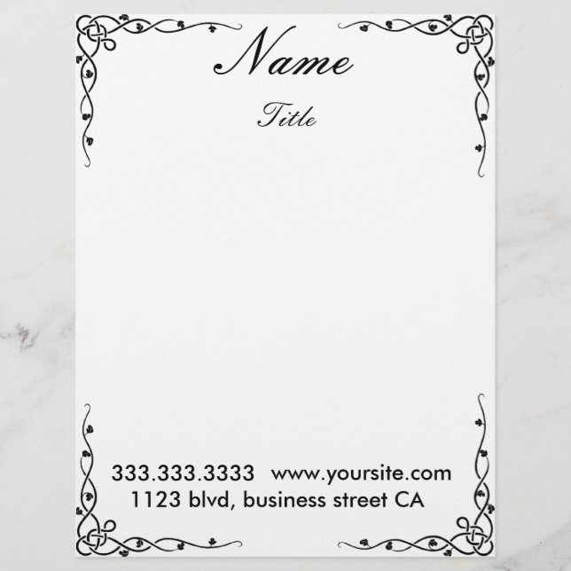 elegant letterheads customised letterhead (Front)