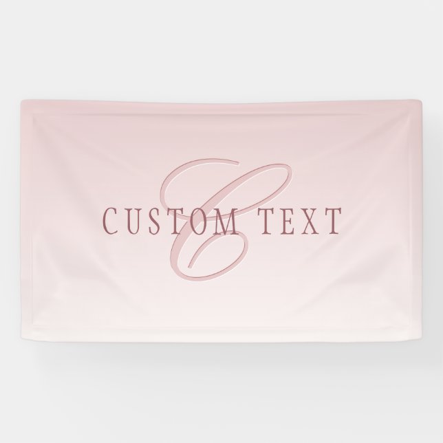 Elegant Lettering & Monogram | Rose Ombre Banner (Horizontal)
