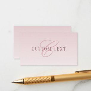 Elegant Lettering & Monogram Rose Ombre Enclosure Card