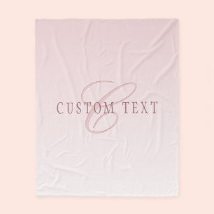 Elegant Lettering & Monogram   Rose Ombre Fleece Blanket