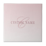 Elegant Lettering & Monogram | Rose Ombre Tile<br><div class="desc">Elegant monogram design with your name or any other text you choose!</div>