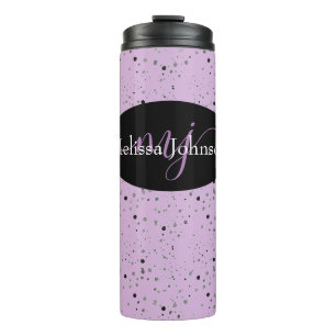 Elegant lettering on Black Thermal Tumbler