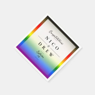 Elegant LGBTQ+ BIPOC Pride Wedding Napkin