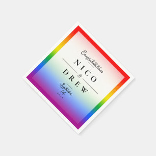 Elegant LGBTQ+ Pride Wedding  Napkin