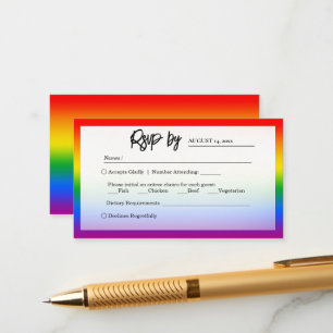 Elegant LGBTQ+ Pride Wedding RSVP Enclosure Card