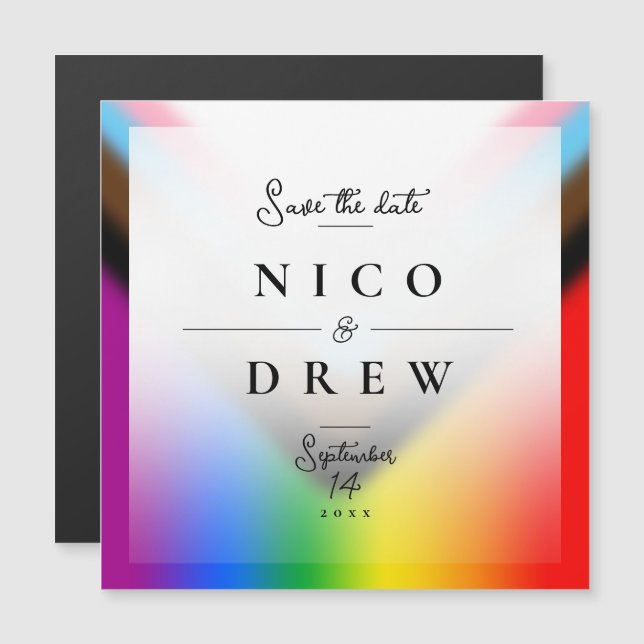 Elegant LGBTQ+ Progress Pride Wedding  (Front/Back)