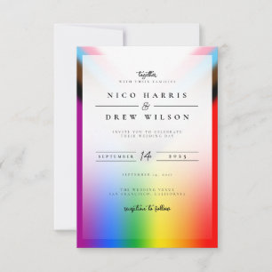 Elegant LGBTQ+ Progress Pride Wedding Invitation