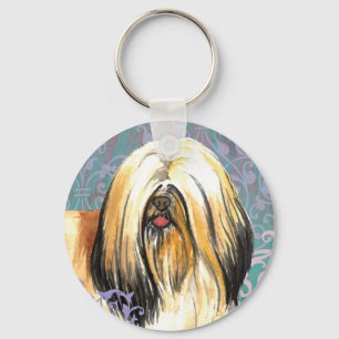 Elegant Lhasa Apso Key Ring