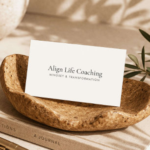 Elegant Life Coach Minimalist Ivory Modern Business Card