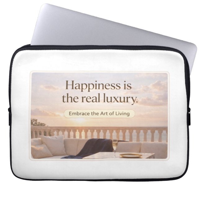 Elegant Lifestyle Quote Art Laptop Sleeve (Front)