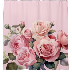 Elegant Ligh Blush Pink Roses Shower Curtain