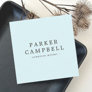 Elegant light aqua blue stylish minimalist square business card