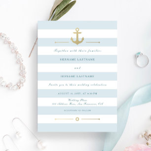 Elegant Light Aqua Nautical Wedding Invitation