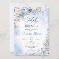 Elegant light Blue and white Flowers baby brunch