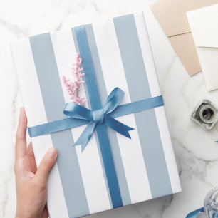 Elegant Light Blue and White Striped Pattern Wrapping Paper