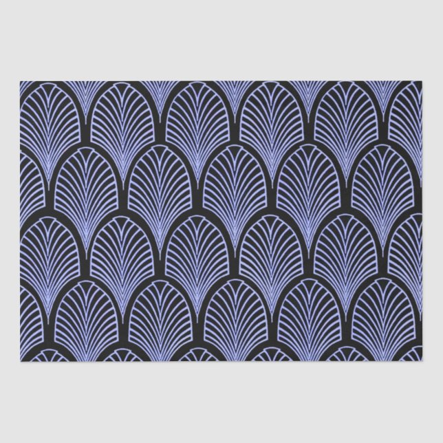 Elegant Light Blue Art Deco Arches Tissue Paper (Front)