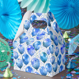 Elegant Light Blue Balloon Celebration Favor Box